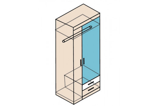 Модульная спальня Ника шкаф Н10з для одежды