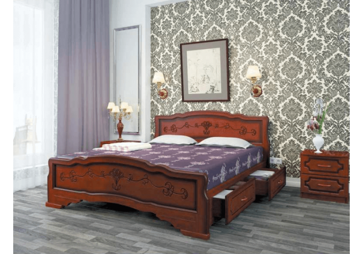 Кровать  Карина-6(орех) с ящиками 