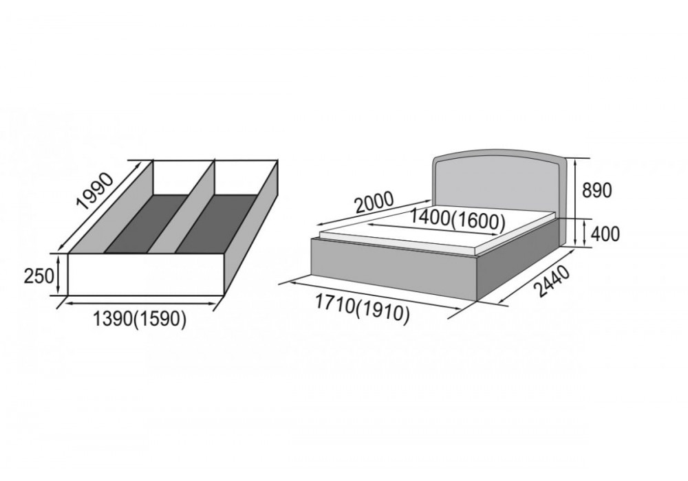 Размер кровати 140 на 200