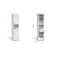                     Система Лацио Пенал 2д 1ящ Белое дерево (ручка бронза)