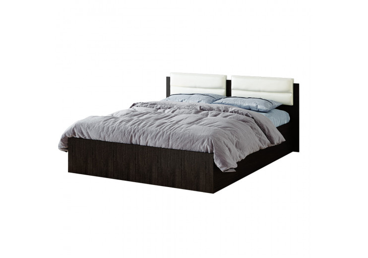 Кровать Фиеста NEW 1,6 м с мягким изголовьем венге