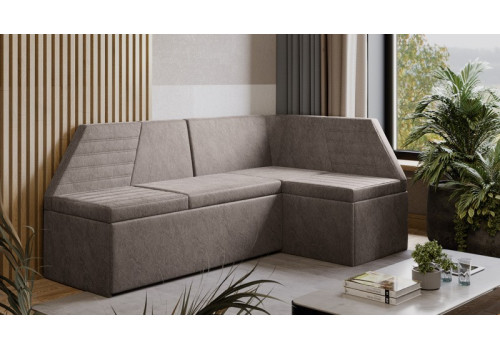  Скамья угловая «Лондон» со спальным местом Исп.2 Дуб Сонома трюфель, Микровелюр Wellmart Latte