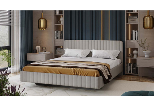 Кровать без ПМ «Шелли» Тип 1 (без подъемного механизма) Велюр Confetti Silver