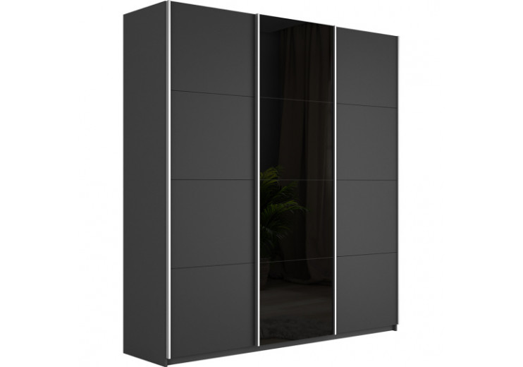 Шкаф-купе Прайм 3-х дверный (ЛДСП, Черное стекло) лдсп диамант серый