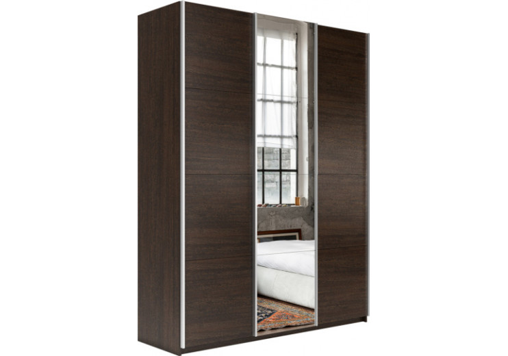 Шкаф-купе Прайм 3-х дверный (ЛДСП, Зеркало) венге