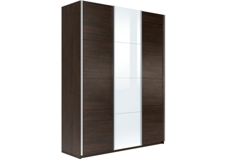 Шкаф-купе Прайм 3-х дверный (ЛДСП, Белое стекло)венге