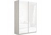 Шкаф-купе Прайм 2-х дверный (Белое стекло) ясень Анкор светлый