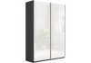 Шкаф-купе Прайм 2-х дверный (Белое стекло) диамант серый
